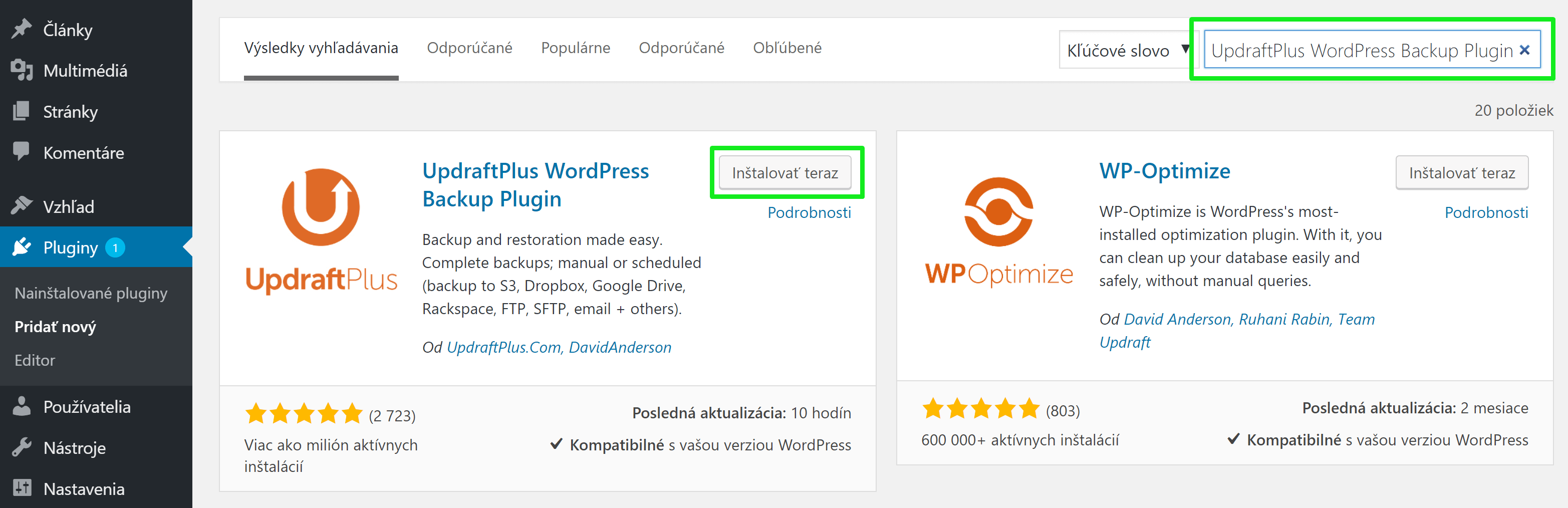 Plugin telepítése