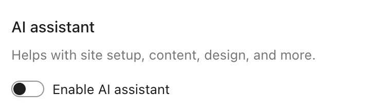 The toggle to enable the AI assistant set to off.