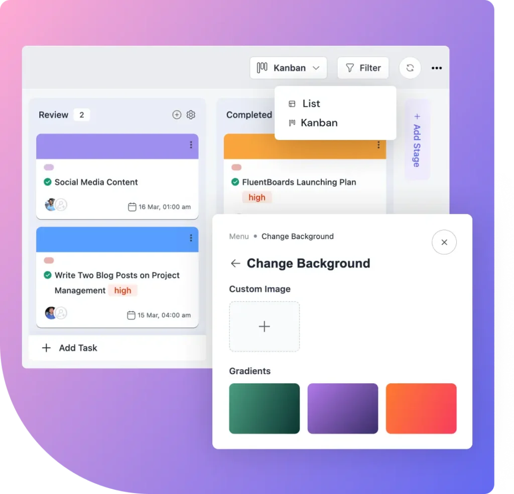 Visualize your workflow with FluentBoards