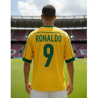 Camiseta Ronaldo Fenômeno 1998 Amarelo M (m). P-g