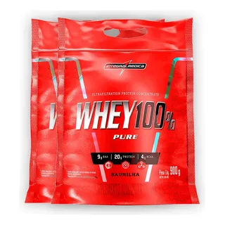 Kit 2 Whey Protein 100% Puro Integral Medica Baunilha 900g Baunilha