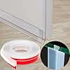 T-Shaped Door Draft Stopper (20FT, Clear Silicone) – Weather Stripping Seal for Side of Door Frame, Blocks Cold Drafts & Reduces Noise, Double-Sided Adhesive