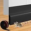 Ormein Door Draft Stopper, Adjustable Weather Stripping Seal for Cold Insulation, Bottom/Under Sweep for Exterior & Interior Doors, Seal Blocker Noise, Black, 39 inches
