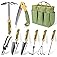 Garden Tool Set, WisaKey 9 Piece Stainless Steel Heavy Duty Gardening Hand Tools Durable Garden Tool Bag Gardening Gifts for