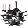 SENSARTE Nonstick Pots and Pans Set 17pcs, Healthy Induction Cookware Set, Kitchen Cooking Set with Skillets & Saucepans, Sta
