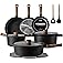 CAROTE Nonstick Pots and Pans, Induction Titanium Cookware Set 16pcs Kitchen Cooking Sets, Pot and Pan Non Stick w/Frying pan