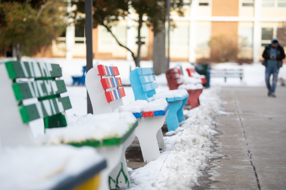 Snow on Fairfax Campus. Photo by Evan Cantwell/George Mason University