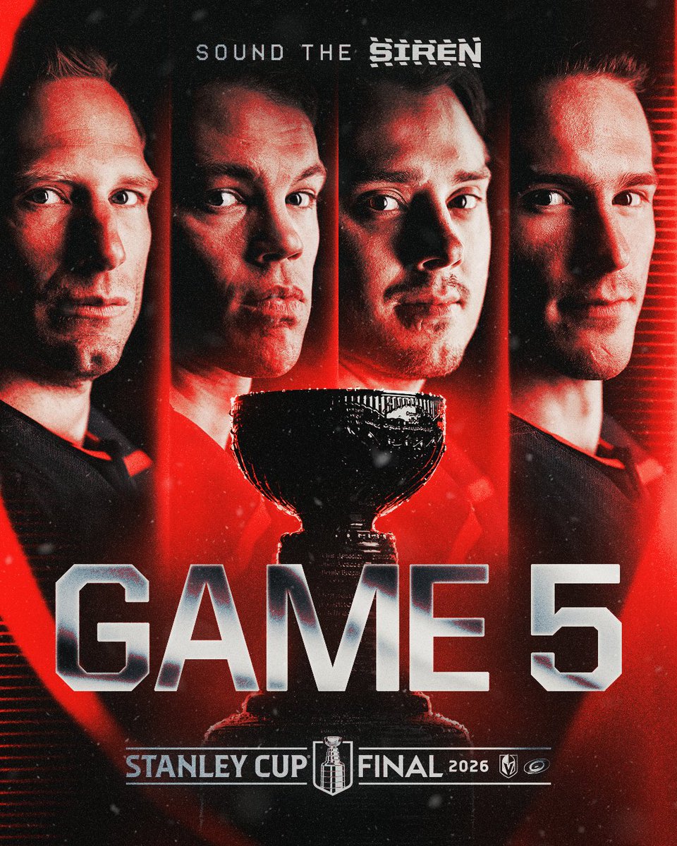 Hype graphic promoting SCF Game 5 with Jordan Staal, Taylor Hall, Sebastian Aho, and Andrei Svechnikov
