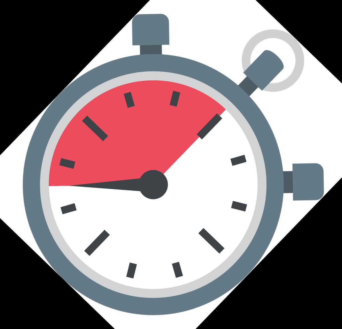 A graphic of a stopwatch clicking off final minutes.