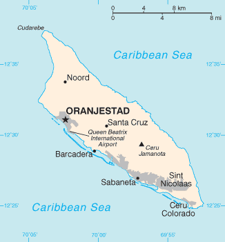 Kort over Aruba