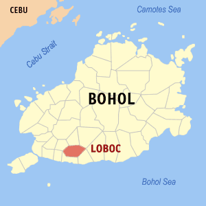Loboc na Bohol Coordenadas : 9°38'N, 124°2'E