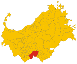 Elhelyezkedése Sassari térképén