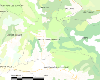 Poziția localității Bellecombe-Tarendol
