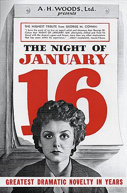 Poster for the play Night of January 16th