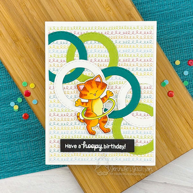 Hoopy Birthday Card by Jennifer Jackson | Hula Hoop Newton Stamp Set and Circle Frames Die Set by Newton's Nook Designs #newtonsnook #handmade Hoopy Birthday Card by Jennifer Jackson | Hula Hoop Newton Stamp Set and Circle Frames Die Set by Newton's Nook Designs #newtonsnook #handmade