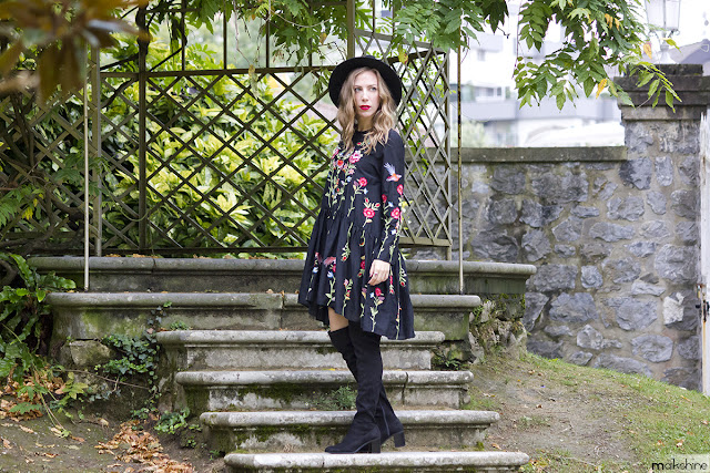 Zara floral embroidered dress outfit by Maikshine Zara floral embroidered dress