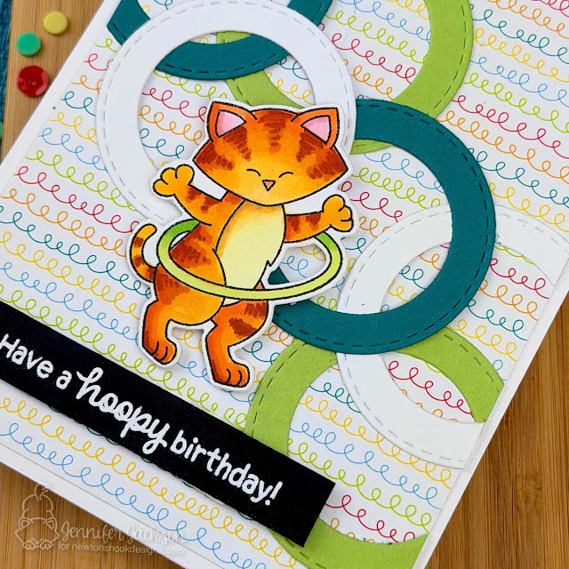 Hoopy Birthday Card by Jennifer Jackson | Hula Hoop Newton Stamp Set and Circle Frames Die Set by Newton's Nook Designs #newtonsnook #handmade Hoopy Birthday Card by Jennifer Jackson | Hula Hoop Newton Stamp Set and Circle Frames Die Set by Newton's Nook Designs #newtonsnook #handmade