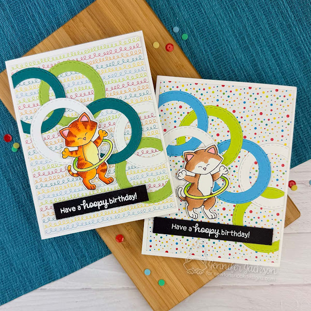Hoopy Birthday Card by Jennifer Jackson | Hula Hoop Newton Stamp Set and Circle Frames Die Set by Newton's Nook Designs #newtonsnook #handmade Hoopy Birthday Card by Jennifer Jackson | Hula Hoop Newton Stamp Set and Circle Frames Die Set by Newton's Nook Designs #newtonsnook #handmade