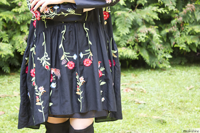 Detalles de bordados florales del vestido - Maikshine blog Vestido bordado de ZARA