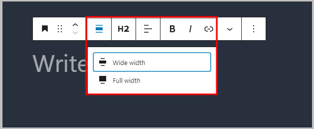 What's New in WordPress 5.6 (Twenty Twenty-One Theme, Features, Security, Accessibility) 34 Full and wide width options in heading block