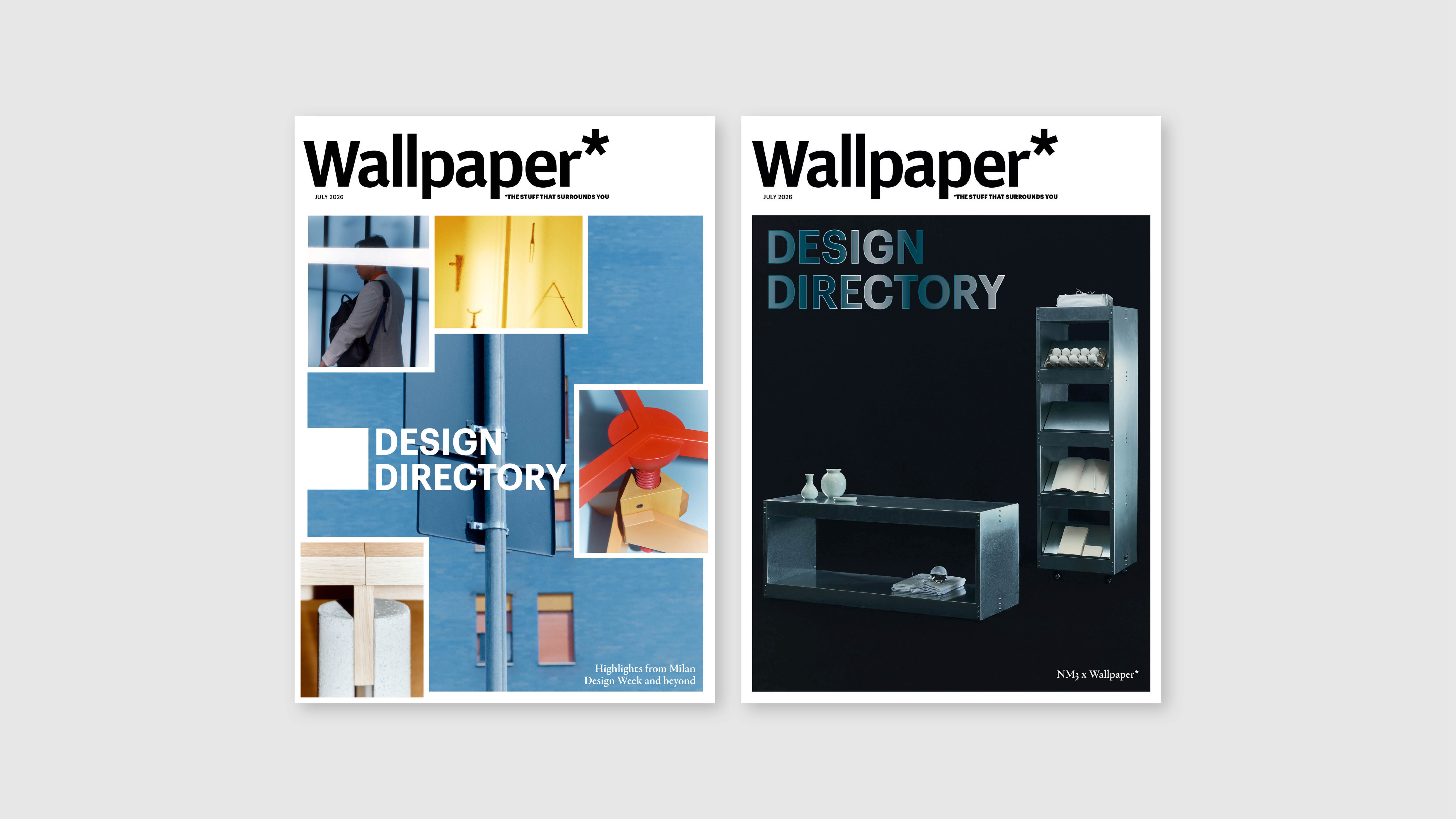 Wallpaper* July 2026 Design Directory covers, side by side