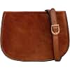 Time Resistance Leather Crossbody Bag for Women - Shoulder Messenger Purse (Cognac Brown) - Gift Box Included