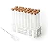 BKMAMLAB Glass Test Tube Set 24pcs 80ml Glass Test Tubes 25 x 200mm with Cork Stoppers and 1pcs 24 Holes Plastic Tubes Rack for Test Lab Tubes