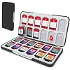 HEIYING Game Card Case for Nintendo Switch 2/ Switch OLED/ Lite,Portable Black Memory Storage Holder with 24 Game Card Slots and 24 Micro SD Cards Slots