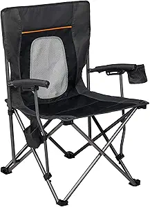 Portal Folding Camping Chair Comfortable Portable Lawn Chairs Lightweight Foldable Outdoor Camp Chair for Adults, Supports up to 300 lbs, Black