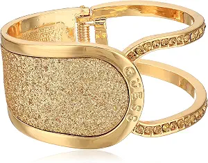 Guess Hinged with Stones and Glitter Bangle Bracelet