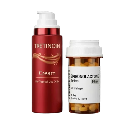 Get Started 10 Tretinoin and Spironolactone for adult acne treatment online
