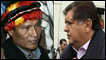 Alberto Pizango, izquierda, presidente de la Asociación Interétnica de Desarrollo de la Selva Peruana (AIDESEP), Alan García, derecha, presidente de Perú