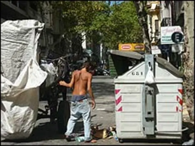 Recolector de basura en Montevideo.