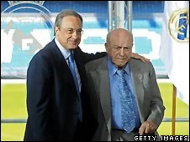 Florentino Pérez (izq.) con Alfredo Di Stéfano.