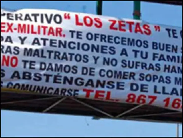 Pancarta de Los Zetas