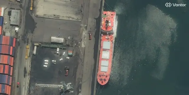 Imagen satelital del barco Pacific Egret atracado en Puerto Cabello.