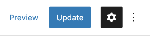 Cog icon to display the Block sidebar