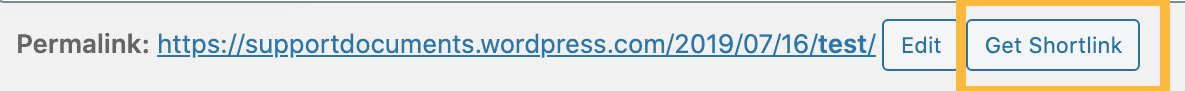 The Get Short link button is highlighted.