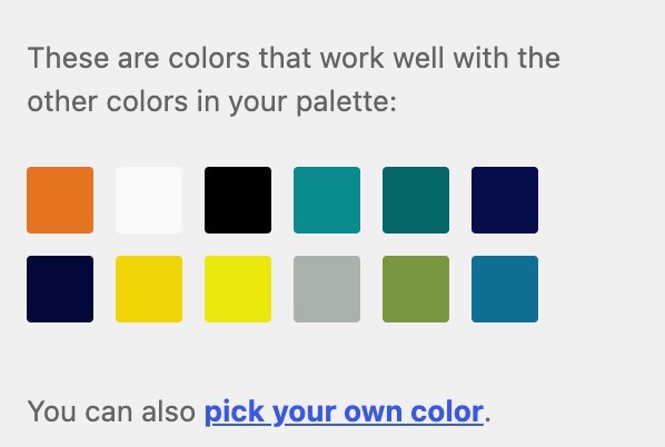 The background color options in the Customizer.