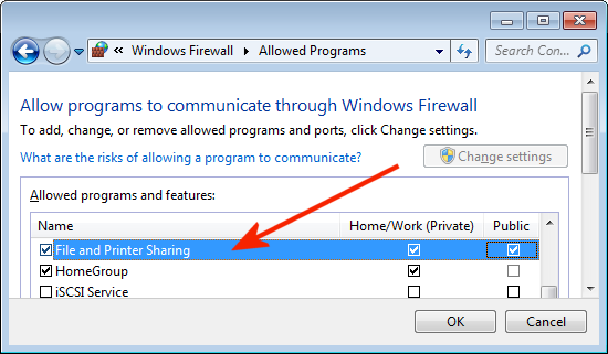 Enable 'File And Printer Sharing' in Windows Firewall Enable 'File And Printer Sharing' in Windows Firewall