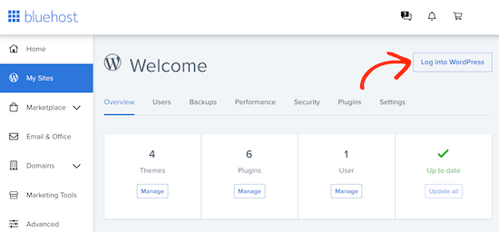 Bluehost-WordPressログイン - Duplicator BluehostでWordPressにログイン