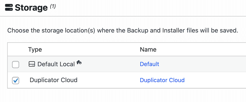 Armazenamento-em-nuvem-Duplicator - Duplicator Armazenamento em nuvem do Duplicator