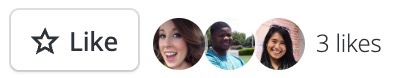 The placeholder Like button that appears in a template.
