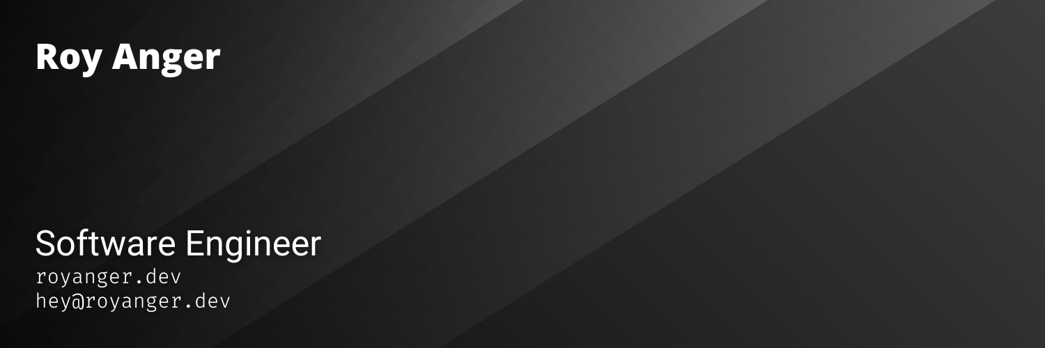 Roy Anger's Github Banner