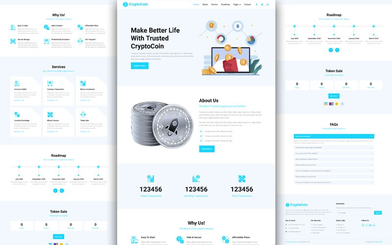 Free Cryptocurrency Website Template