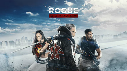 HD desktop wallpaper featuring characters from Rogue Company with a dynamic, urban backdrop.
