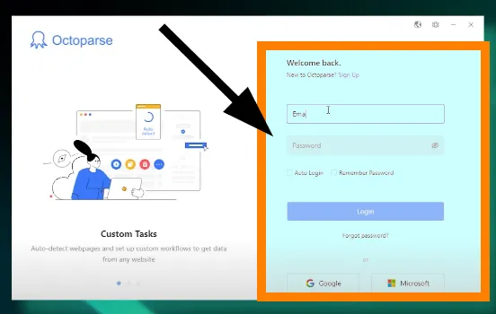 Octoparse login details