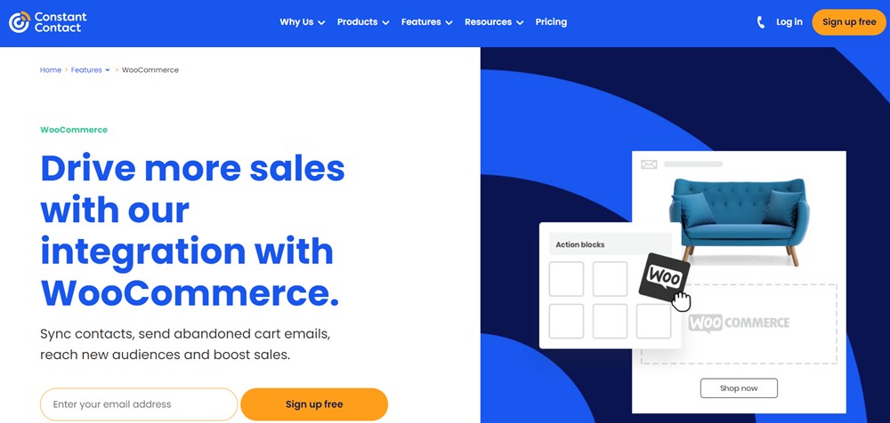 50+ Best WooCommerce Plugins in 2026 (Must-Have Extensions for WooCommerce Store) Constant Contact homepage