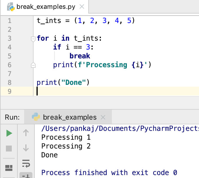 Python Break Statement For Loop