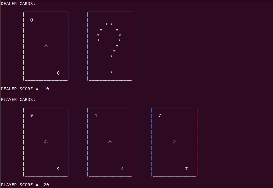 Blackjack Terminal Design